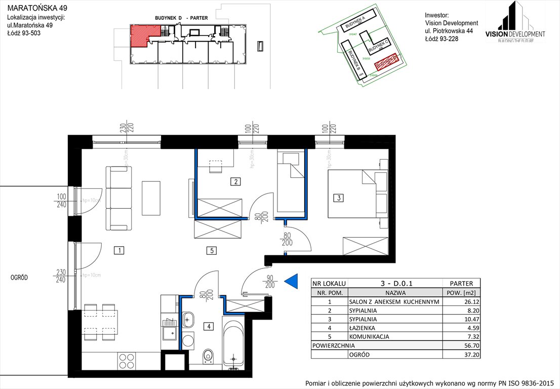 Nowe mieszkanie trzypokojowe Maratońska 49 Nowa Retkinia  Łódź, Retkinia, Maratońska 49C  57m2 Foto 1