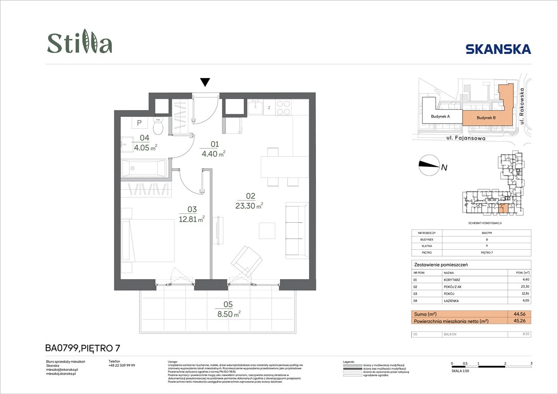 Nowe mieszkanie dwupokojowe Stilla Warszawa, Fajansowa 5  45m2 Foto 1