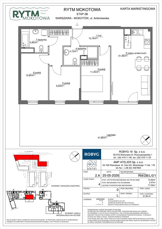 Nowe mieszkanie czteropokojowe  Rytm Mokotowa Warszawa, Mokotów, Antoniewska 3B  75m2 Foto 1