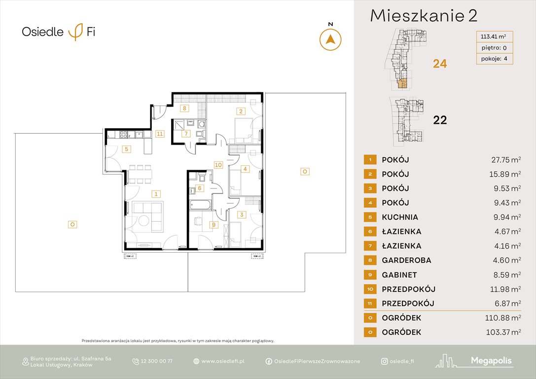 Nowe mieszkanie czteropokojowe  Osiedle FI Kraków, Rzemieślnicza 22-24  113m2 Foto 1