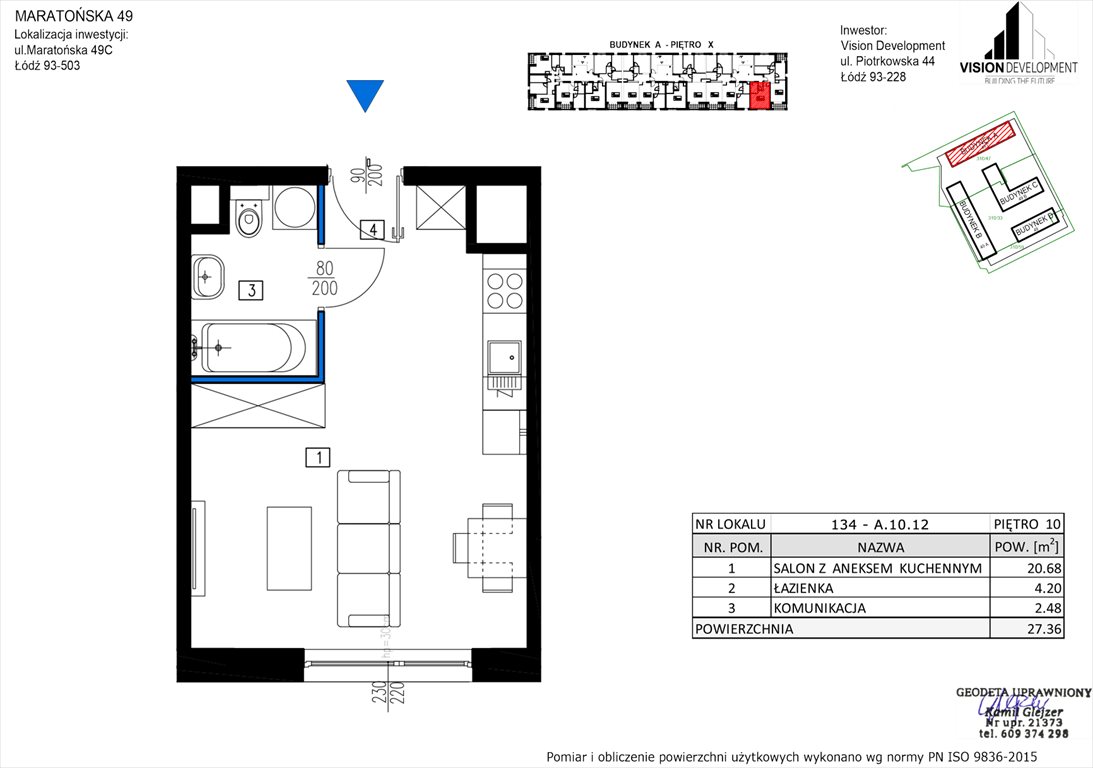 mieszkanie na sprzedaż 27m2 mieszkanie Łódź, Retkinia, Maratońska 49C