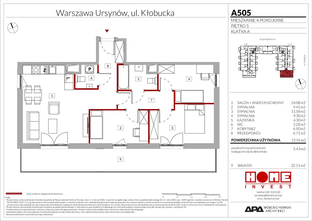 Nowe mieszkanie czteropokojowe  Enklawa Ursynów Warszawa, Ursynów, ul. Kłobucka 23A  73m2 Foto 1