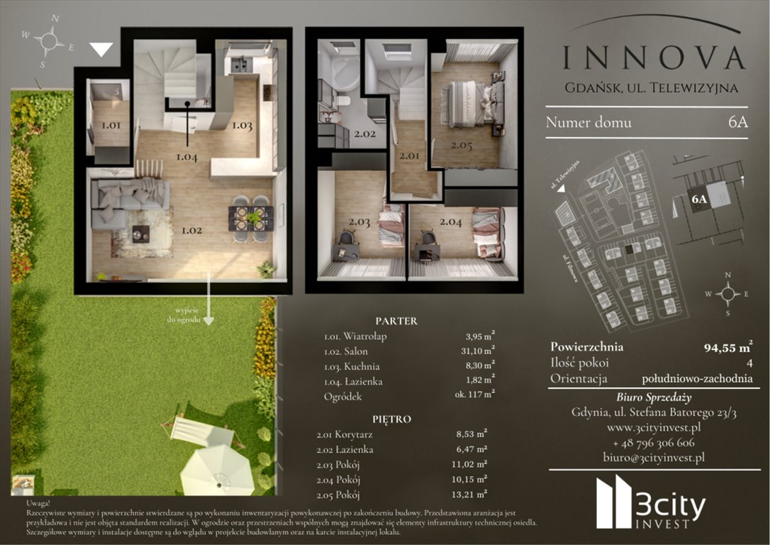 Nowe mieszkanie czteropokojowe  Innova Gdańsk, Matarnia, Telewizyjna 32  95m2 Foto 1