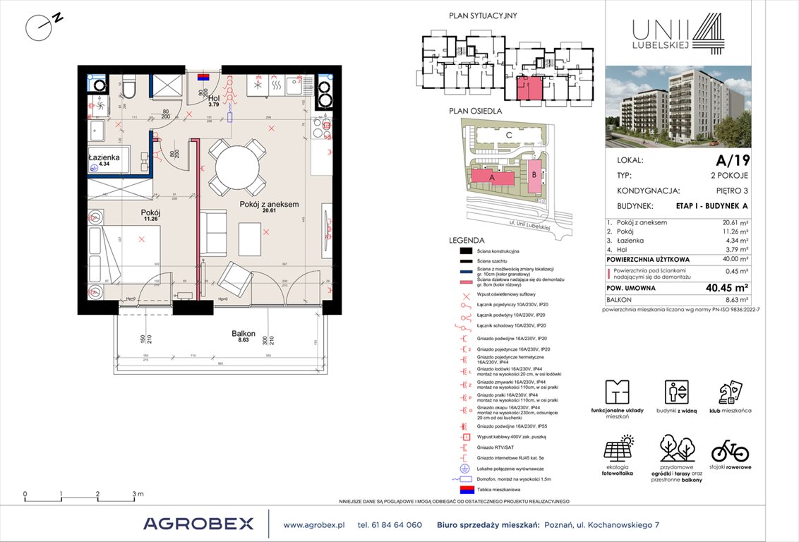 Nowe mieszkanie dwupokojowe Unii Lubelskiej 4 Poznań, Unii Lubelskiej 4  40m2 Foto 1