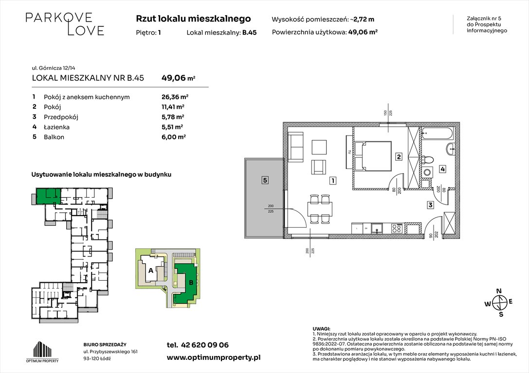 Nowe mieszkanie dwupokojowe PARKOVE LOVE Łódź, Bałuty-Doły, ul. Górnicza 12/14  49m2 Foto 1