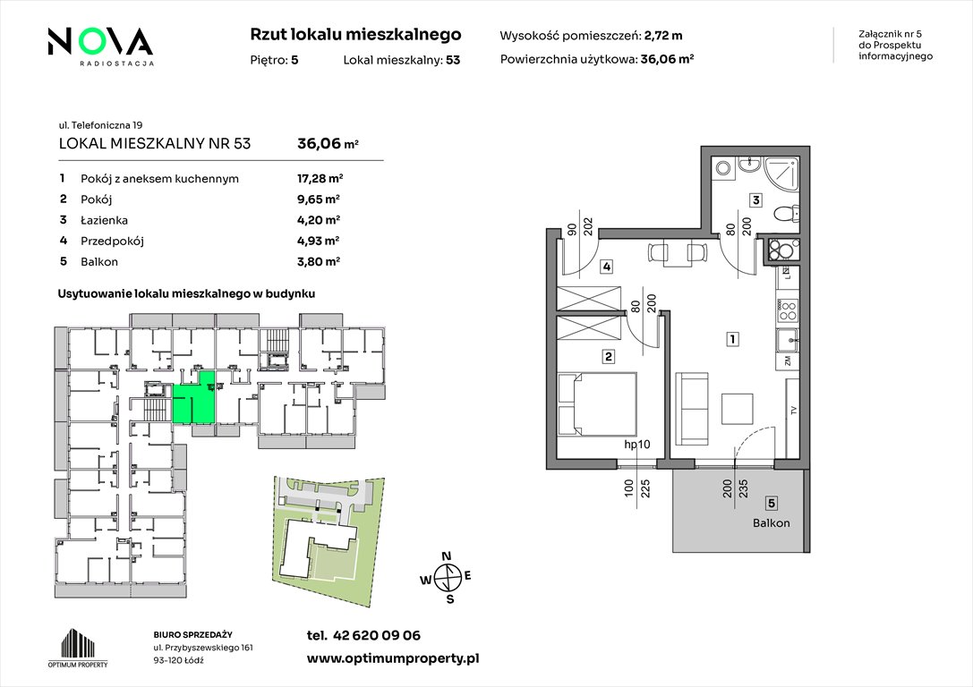 Nowe mieszkanie dwupokojowe NOVA RADIOSTACJA  Łódź, Śródmieście, ul. Telefoniczna 19  36m2 Foto 1