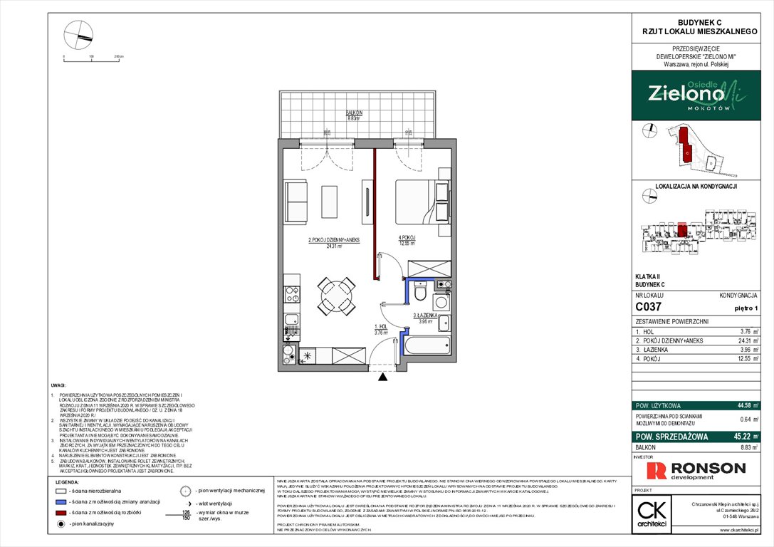 Nowe mieszkanie dwupokojowe Zielono Mi Warszawa, Mokotów, ul. Polska 10  45m2 Foto 1