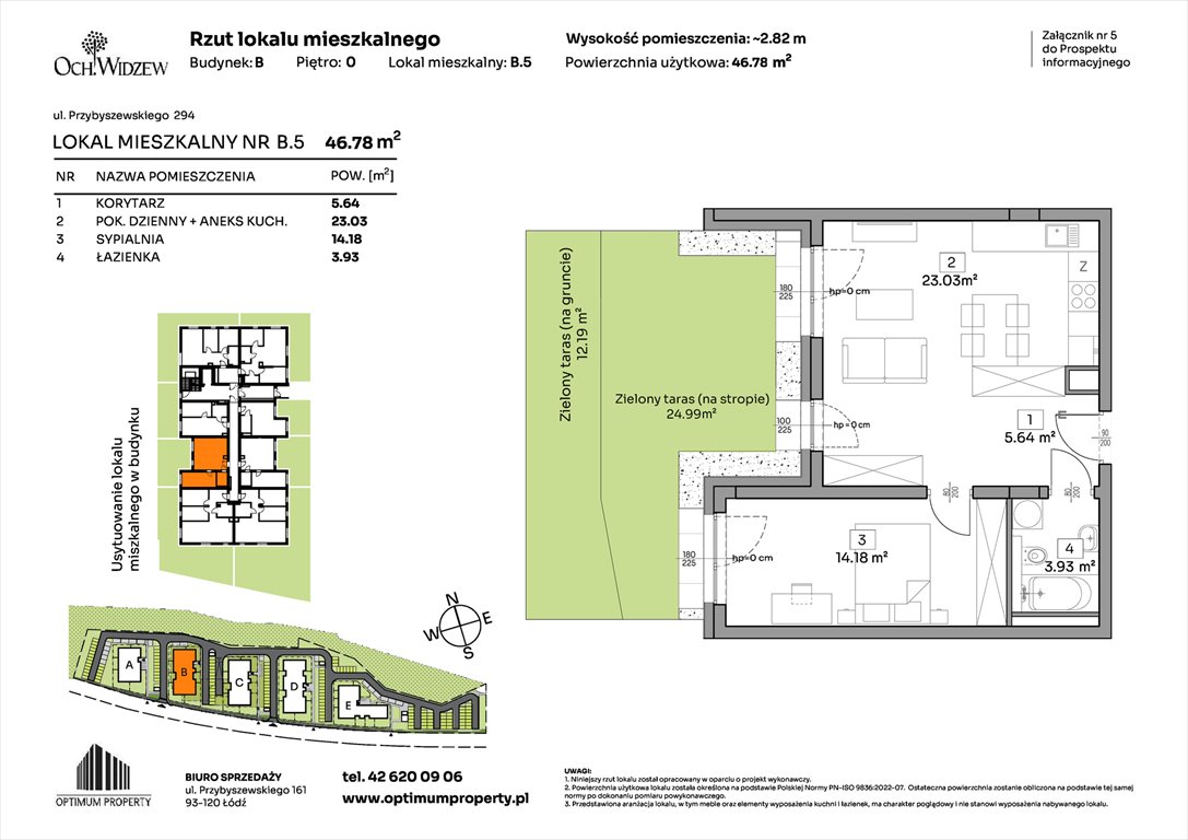 Nowe mieszkanie dwupokojowe OchWidzew Łódź, Widzew, Przybyszewskiego 292-300  47m2 Foto 1