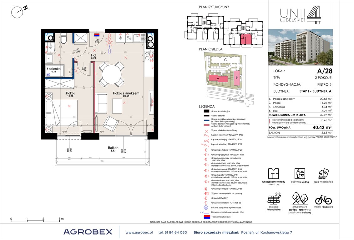 Nowe mieszkanie dwupokojowe Unii Lubelskiej 4 Poznań, Unii Lubelskiej 4  40m2 Foto 1