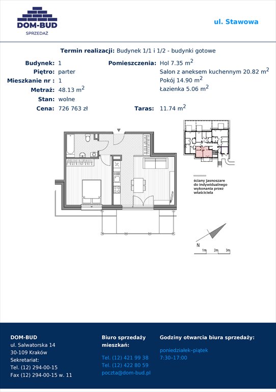 Nowe mieszkanie dwupokojowe Stawowa Kraków, Bronowice Wielkie, Stawowa  48m2 Foto 1