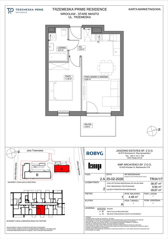 Nowe mieszkanie dwupokojowe Trzemeska Prime Residence Wrocław, Stare Miasto, Trzemeska  39m2 Foto 1