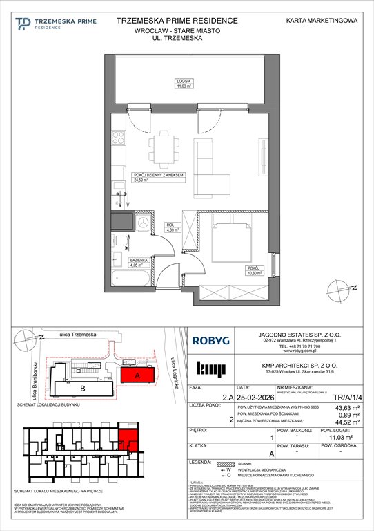 Nowe mieszkanie dwupokojowe Trzemeska Prime Residence Wrocław, Stare Miasto, Trzemeska  44m2 Foto 1