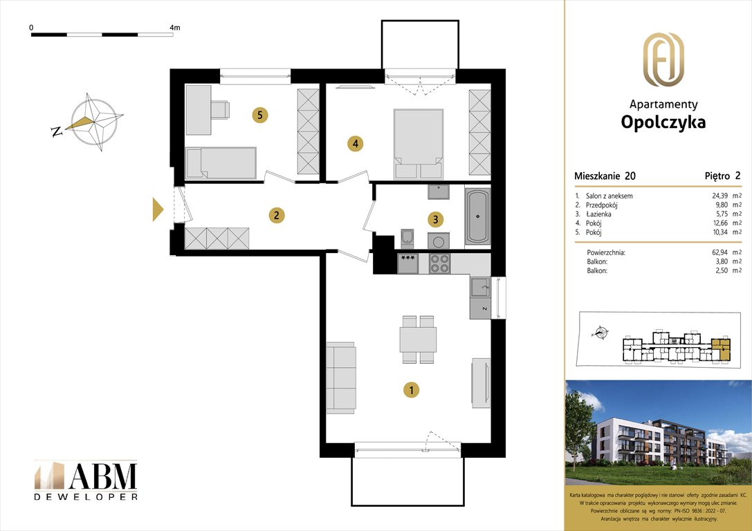 Nowe mieszkanie trzypokojowe APARTAMENTY OPOLCZYKA Łódź, Widzew, Opolczyka 16  63m2 Foto 1