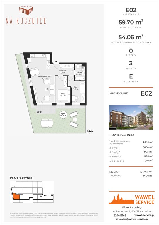 Nowe mieszkanie trzypokojowe Na Koszutce II Katowice, Słoneczna 1  60m2 Foto 1