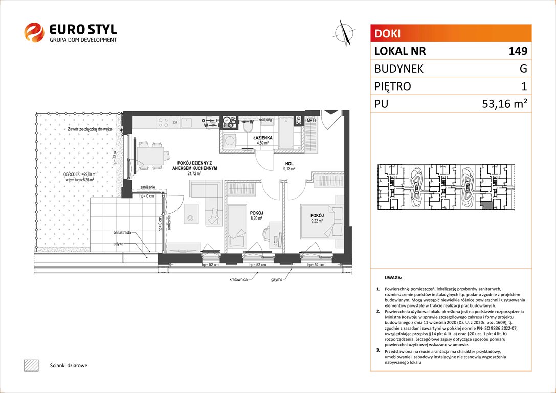 Nowe mieszkanie trzypokojowe DOKI LIVING Gdańsk, Śródmieście, ks. Jerzego Popiełuszki/Rybaki Górne  53m2 Foto 1