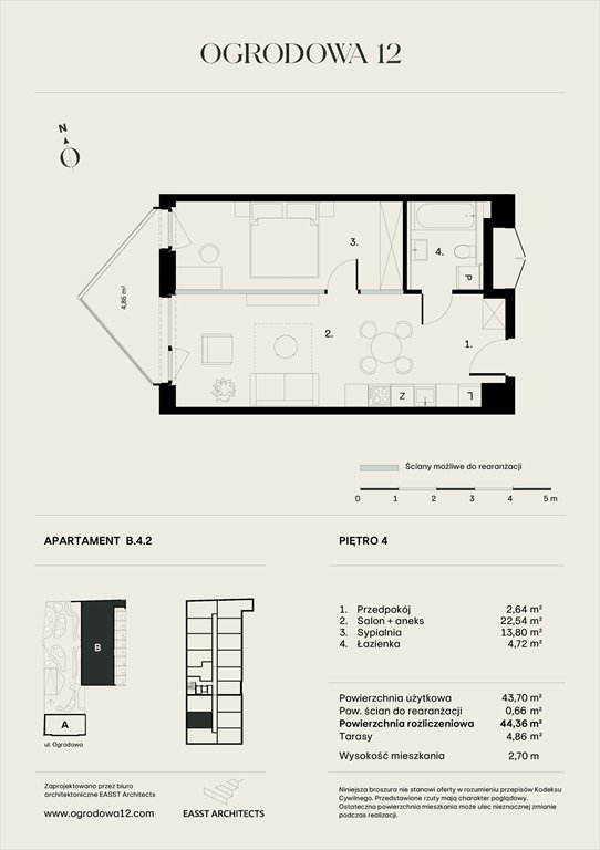 Nowe mieszkanie Apartamentowiec Ogrodowa 12 Poznań, Ogrodowa 12  44m2 Foto 1