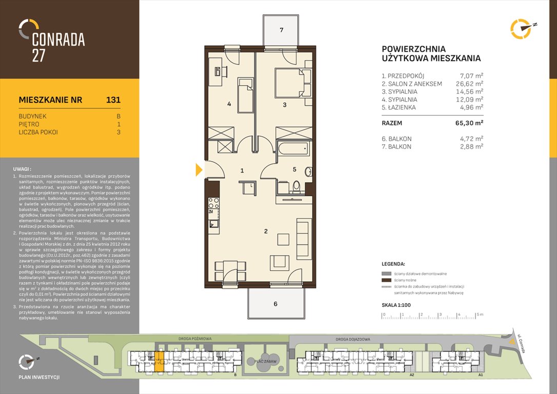 Nowe mieszkanie trzypokojowe CONRADA 27 Kraków, Prądnik Biały, Conrada 27  65m2 Foto 1