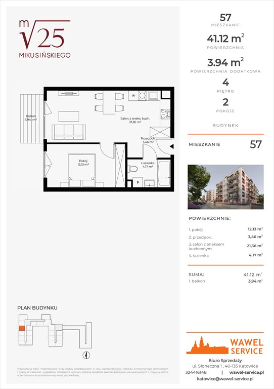 mieszkanie na sprzedaż 41m2 mieszkanie Katowice, Mikusińskiego 25