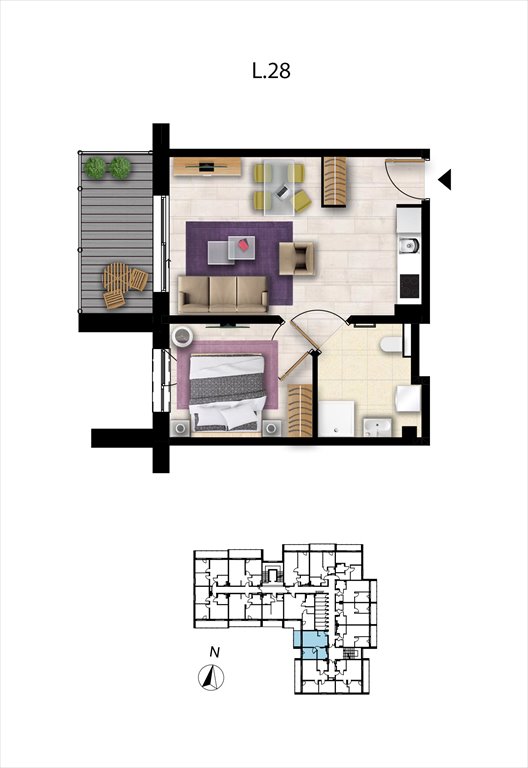 Nowe mieszkanie dwupokojowe Sunset Resort Grzybowo, Nadmorska 98 -106  38m2 Foto 1