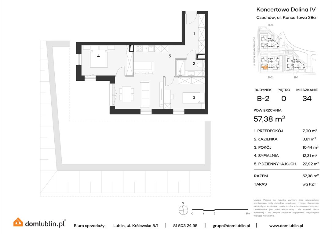 Nowe mieszkanie trzypokojowe Koncertowa Dolina Lublin, Choiny, Koncertowa  57m2 Foto 1