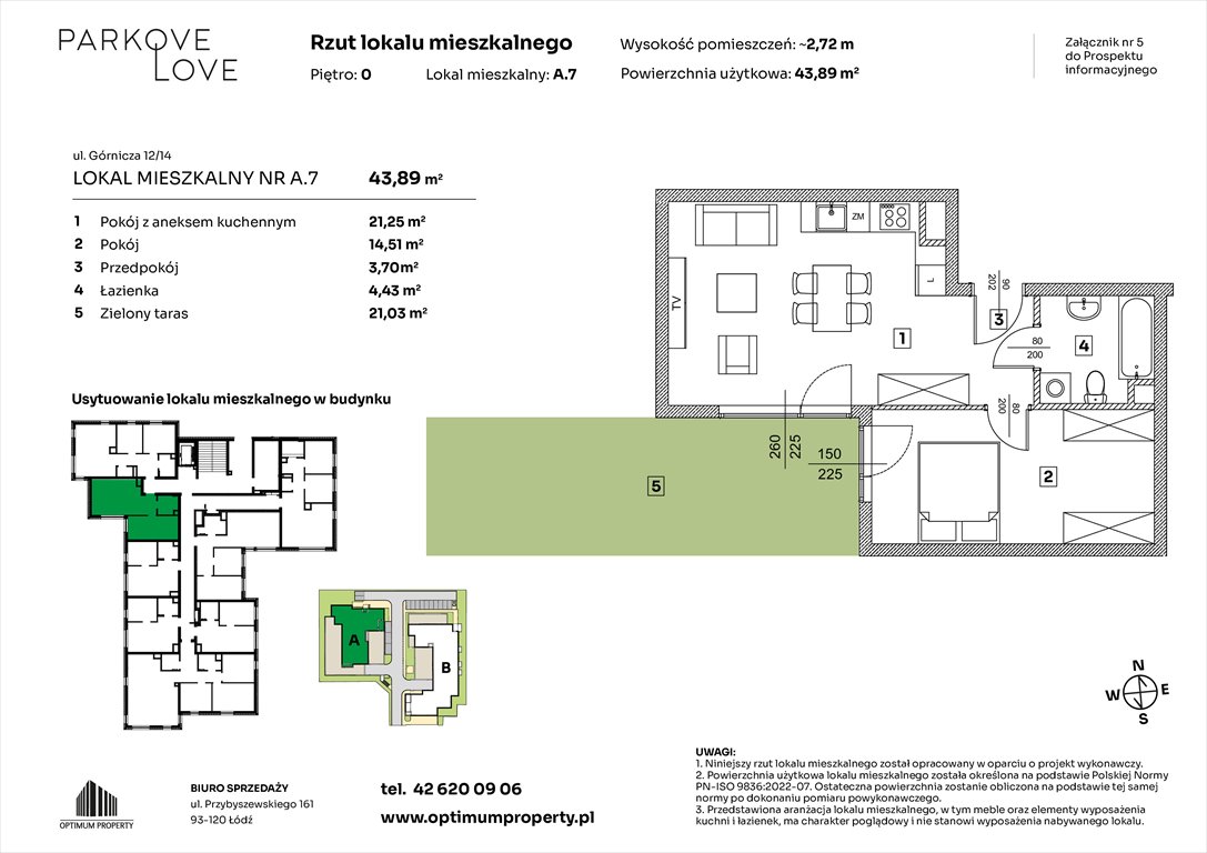 Nowe mieszkanie dwupokojowe PARKOVE LOVE Łódź, Bałuty-Doły, ul. Górnicza 12/14  44m2 Foto 1