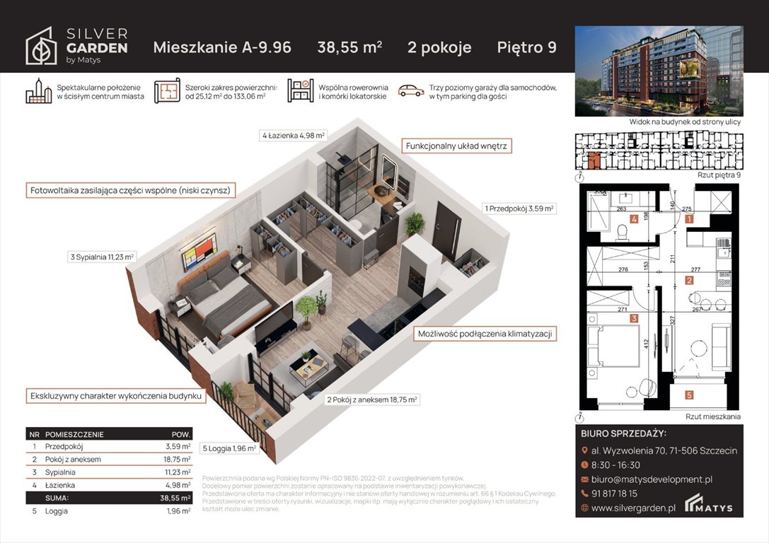 mieszkanie na sprzedaż 39m2 mieszkanie Szczecin, Centrum, al. Wyzwolenia 70 / ul. Staszica 21