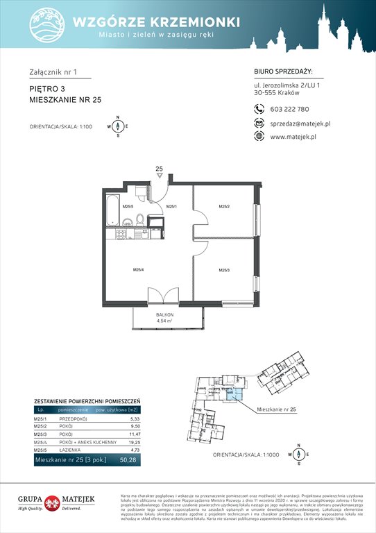 Nowe mieszkanie trzypokojowe WZGÓRZE KRZEMIONKI 2 Kraków, Podgórze, Jerozolimska 4  50m2 Foto 1