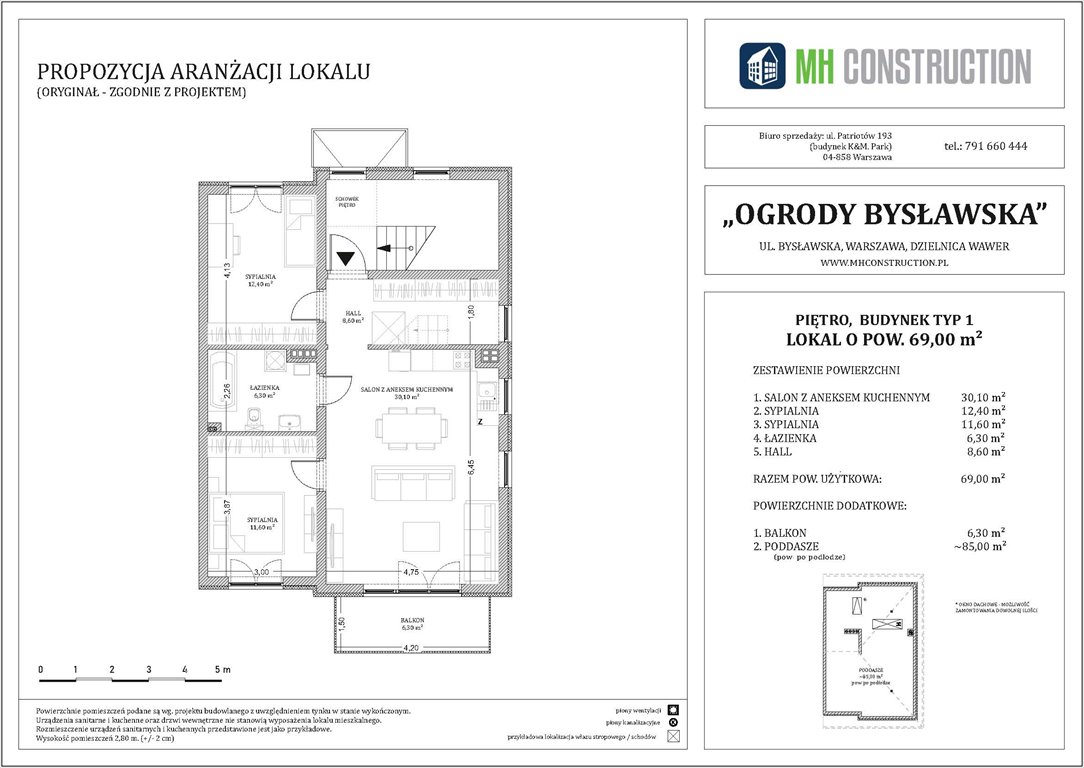 Nowe mieszkanie trzypokojowe OGRODY BYSŁAWSKA Warszawa, Wawer, Bysławska  69m2 Foto 1