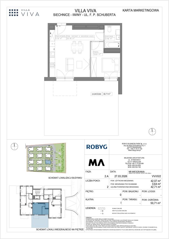Nowe mieszkanie dwupokojowe VILLA VIVA Wrocław, Iwiny, ul. Franza Petera Schuberta  42m2 Foto 1