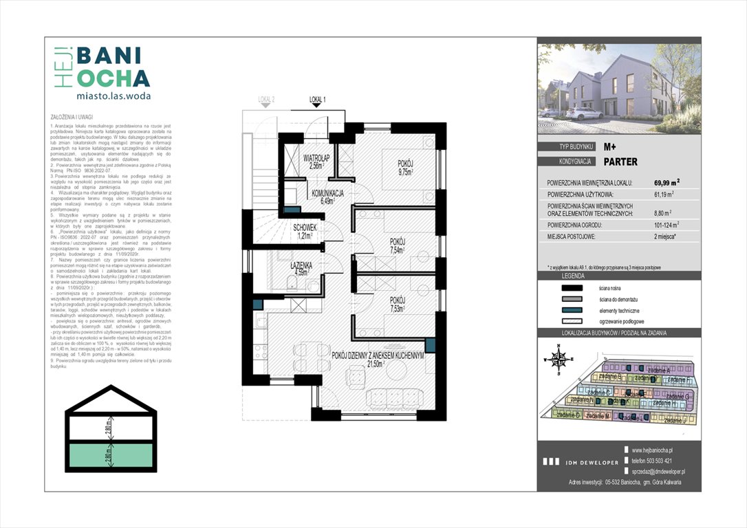 Nowe mieszkanie czteropokojowe  HEJ ! BANIOCHA Baniocha  70m2 Foto 1