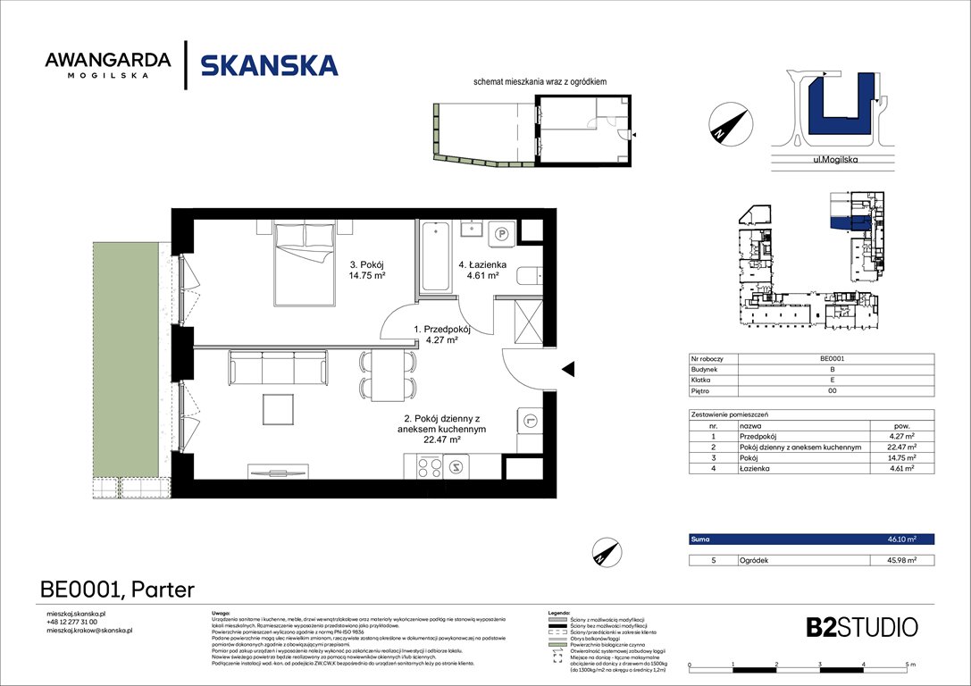 Nowe mieszkanie dwupokojowe Awangarda Mogilska Kraków, Prądnik Czerwony, Mogilska 126  46m2 Foto 1