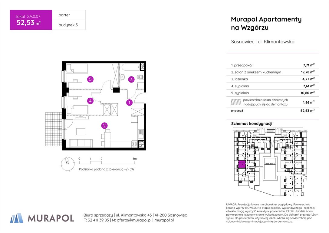 Nowe mieszkanie trzypokojowe Murapol Apartamenty na Wzgórzu Sosnowiec, ul. Klimontowska  53m2 Foto 1