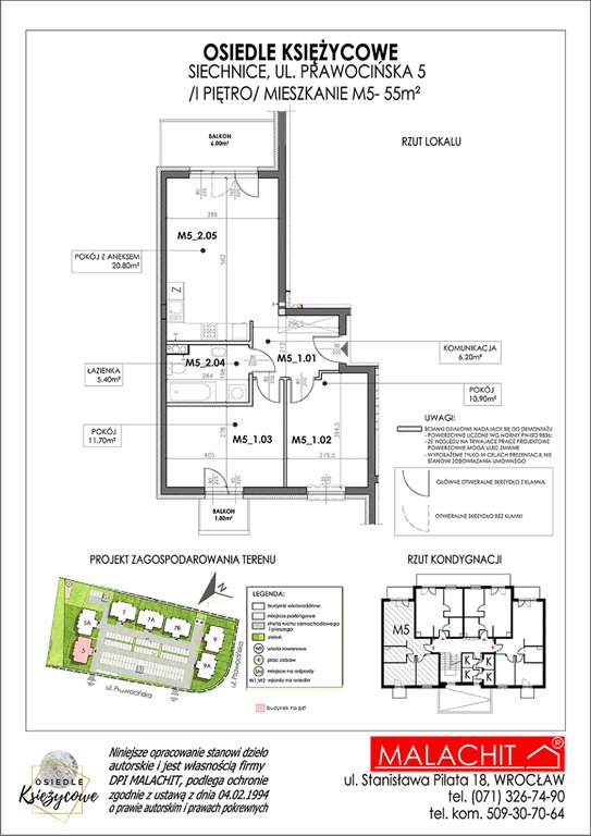 Nowe mieszkanie trzypokojowe Osiedle Księżycowe Siechnice, Prawocińska 5  55m2 Foto 1