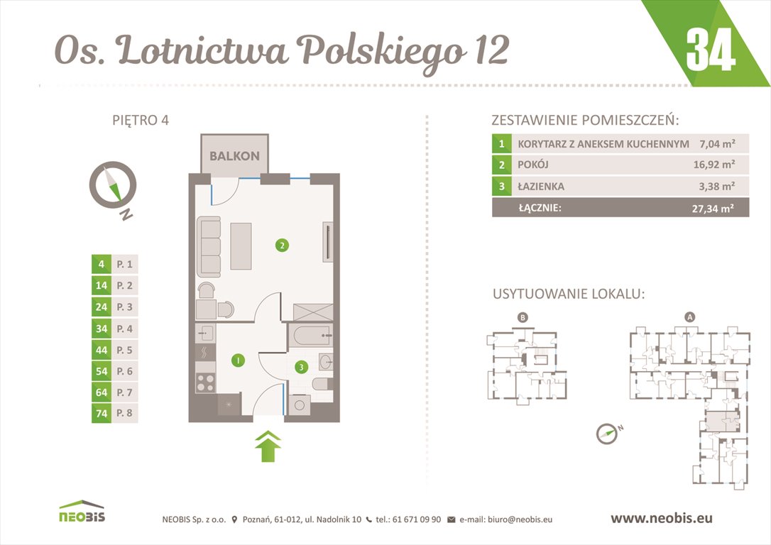 Nowa kawalerka OSIEDLE LOTNICTWA POLSKIEGO 12 W POZNANIU Poznań, Jeżyce, OS. LOTNICTWA POLSKIEGO 12  27m2 Foto 1