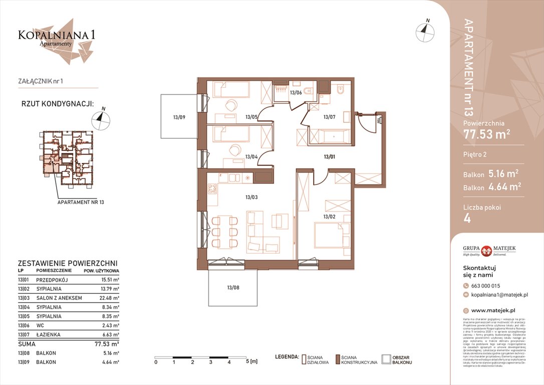 Nowe mieszkanie czteropokojowe  KOPALNIANA 1 Katowice, Bogucice, Kopalniana 1  78m2 Foto 1