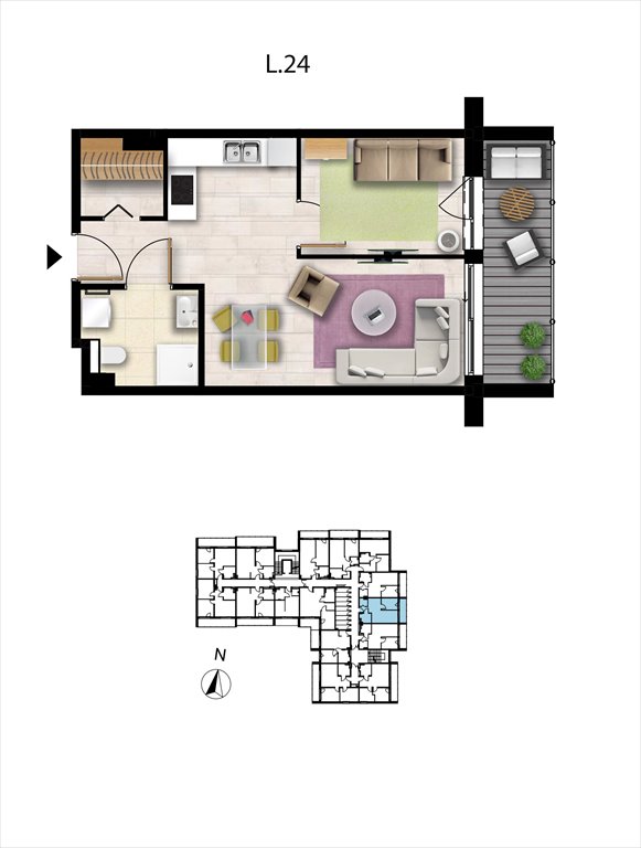 Nowe mieszkanie dwupokojowe Sunset Resort Grzybowo, Nadmorska 98 -106  38m2 Foto 1
