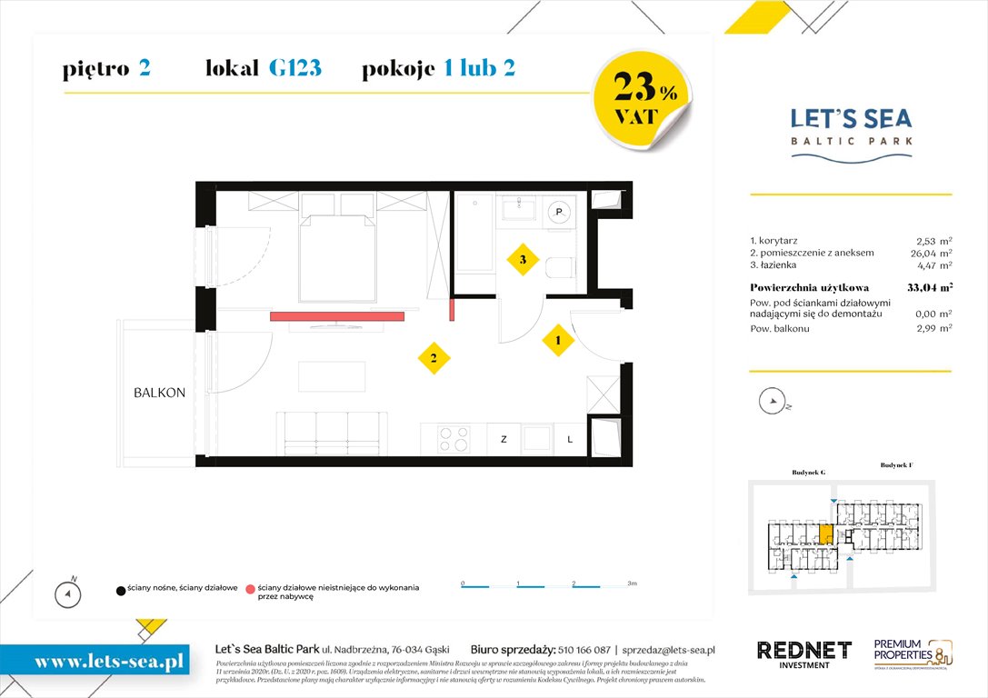 Nowy lokal użytkowy Let's sea Baltic Park Gąski, Nadbrzeżna 52  33m2 Foto 1
