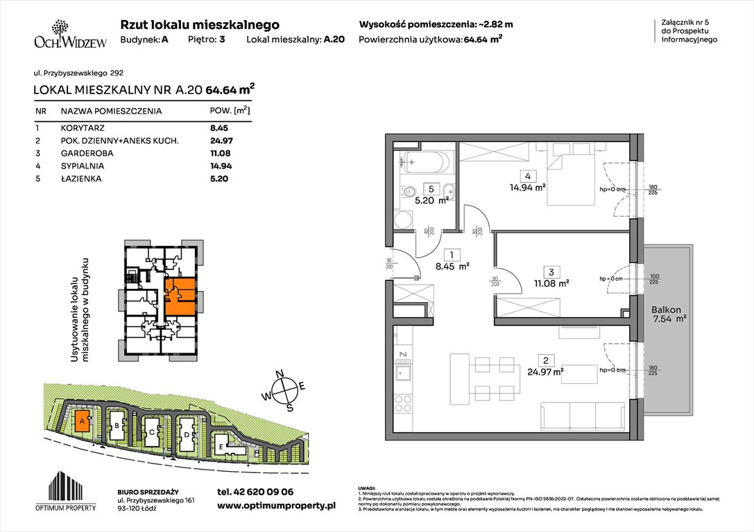 Nowe mieszkanie dwupokojowe OchWidzew Łódź, Widzew, Przybyszewskiego 292-300  65m2 Foto 1