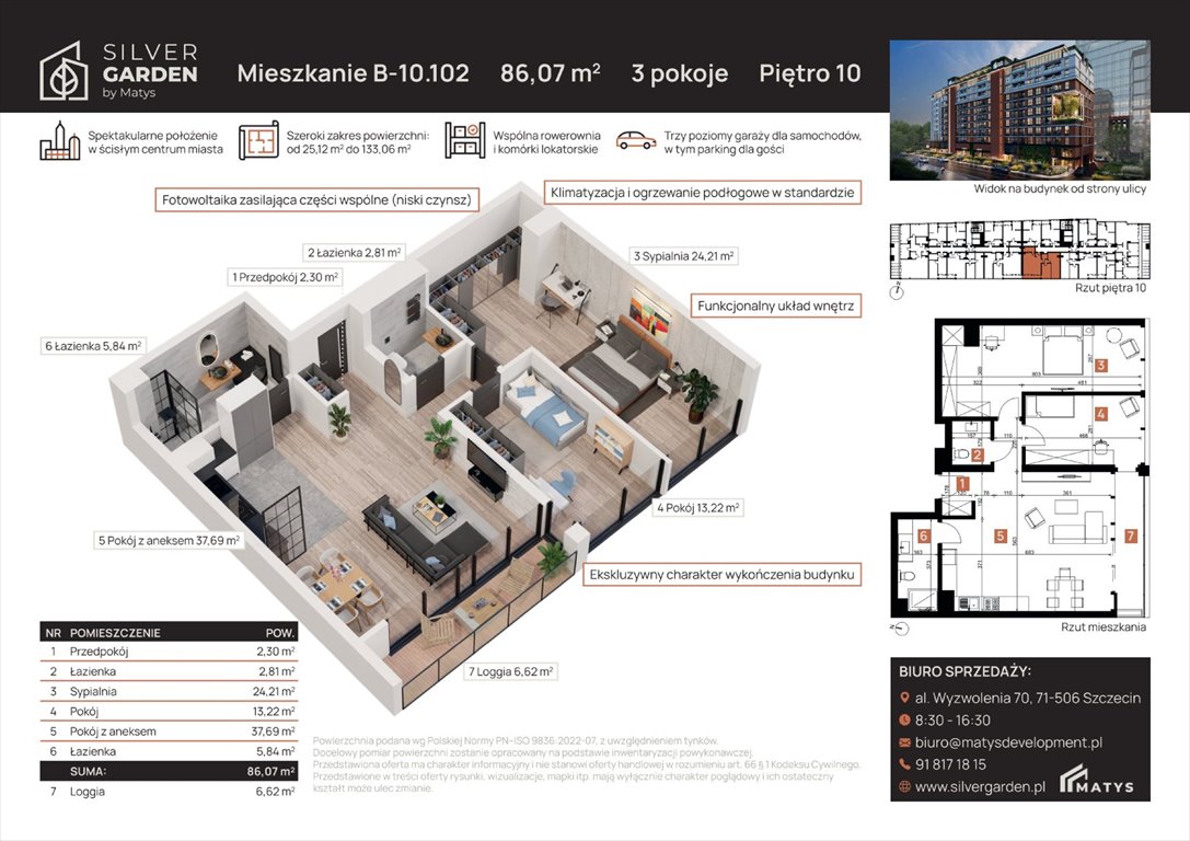 mieszkanie na sprzedaż 86m2 mieszkanie Szczecin, Centrum, al. Wyzwolenia 70 / ul. Staszica 21