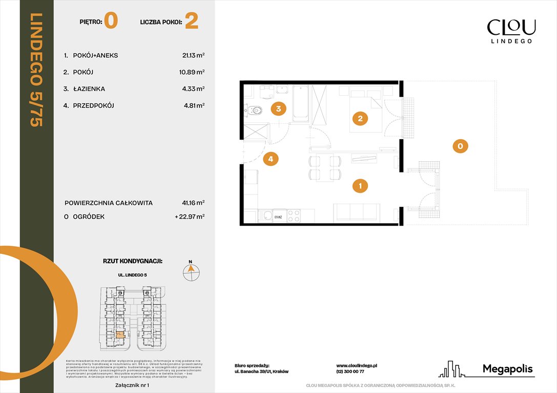 Nowe mieszkanie dwupokojowe Clou Lindego Kraków, Lindego 5  41m2 Foto 1