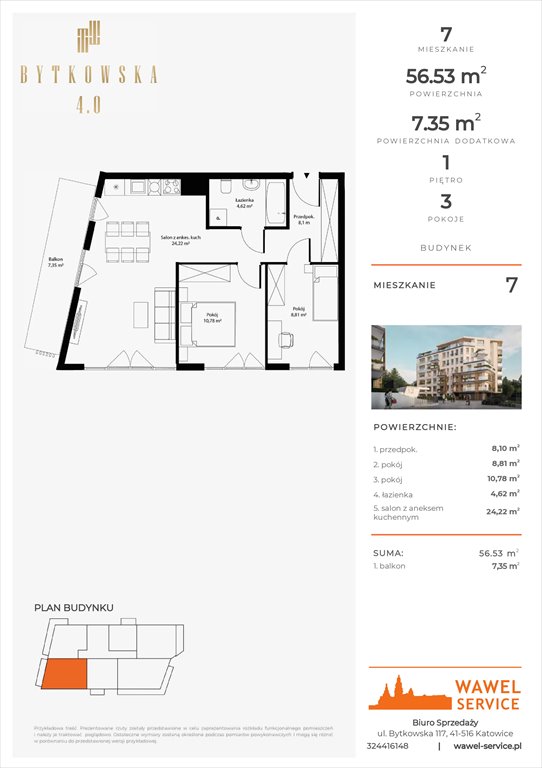 mieszkanie na sprzedaż 57m2 mieszkanie Katowice, Bytkowska