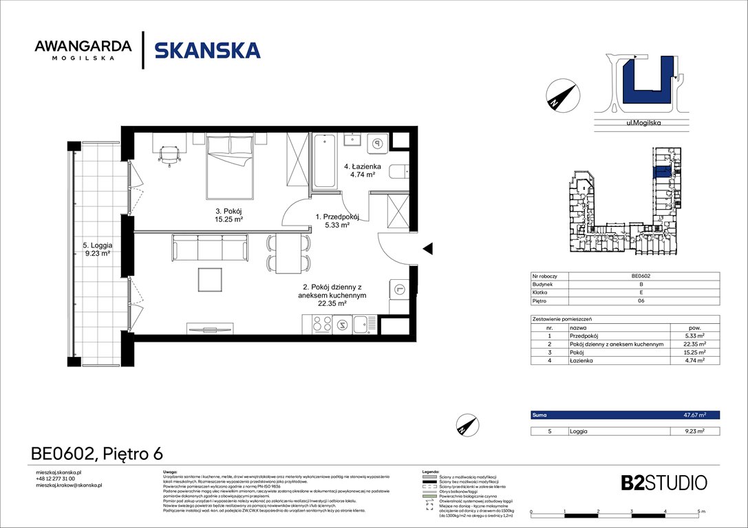 Nowe mieszkanie dwupokojowe Awangarda Mogilska Kraków, Prądnik Czerwony, Mogilska 126  48m2 Foto 1