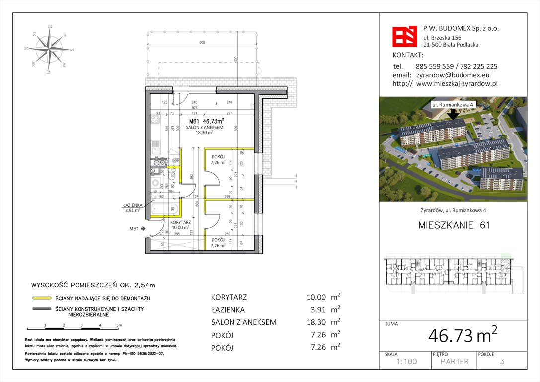Nowe mieszkanie trzypokojowe Rumiankowa 4 Żyrardów, Rumiankowa 4  47m2 Foto 1
