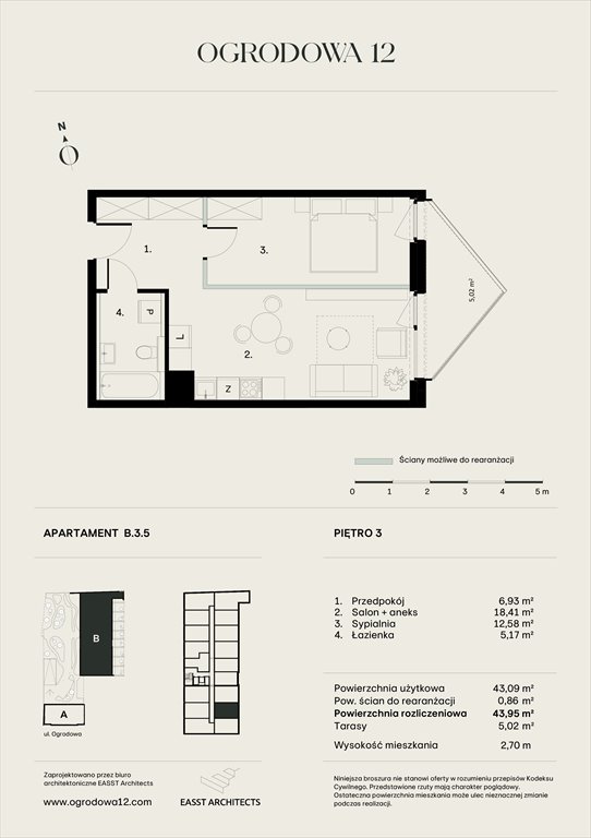 Nowe mieszkanie Apartamentowiec Ogrodowa 12 Poznań, Ogrodowa 12  44m2 Foto 1