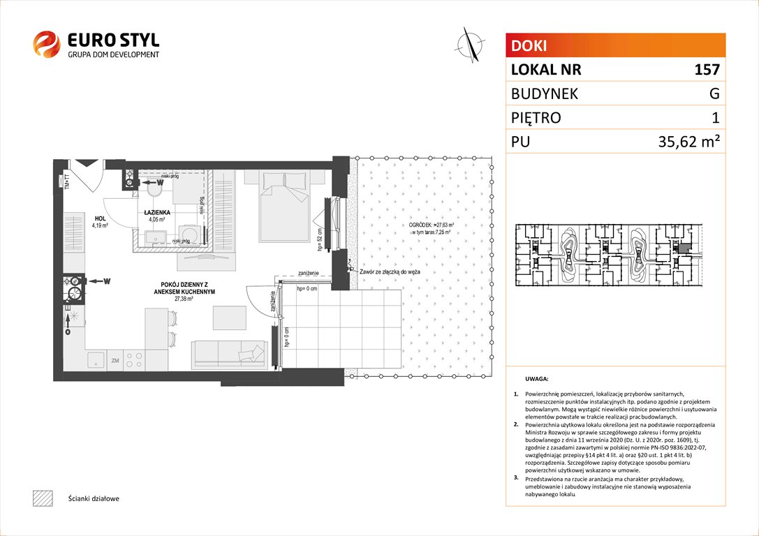 Nowa kawalerka DOKI LIVING Gdańsk, Śródmieście, ks. Jerzego Popiełuszki/Rybaki Górne  36m2 Foto 1