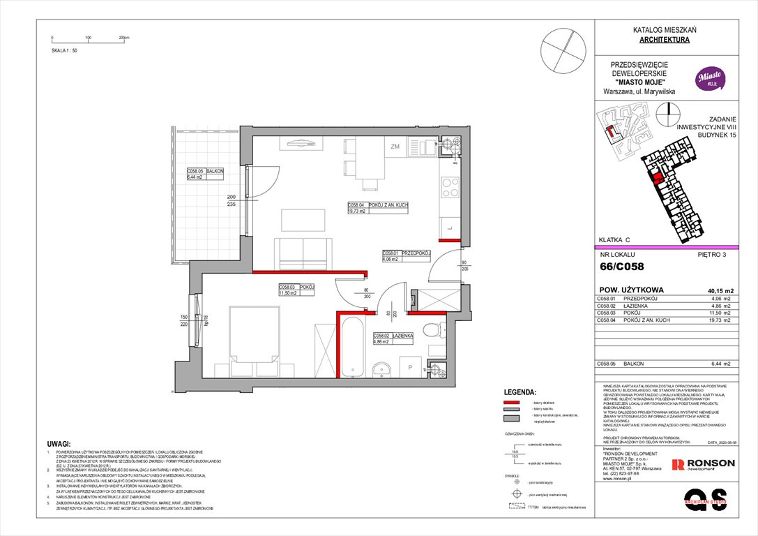 Nowe mieszkanie dwupokojowe Miasto Moje Warszawa, Białołęka, Marywilska 68  40m2 Foto 1