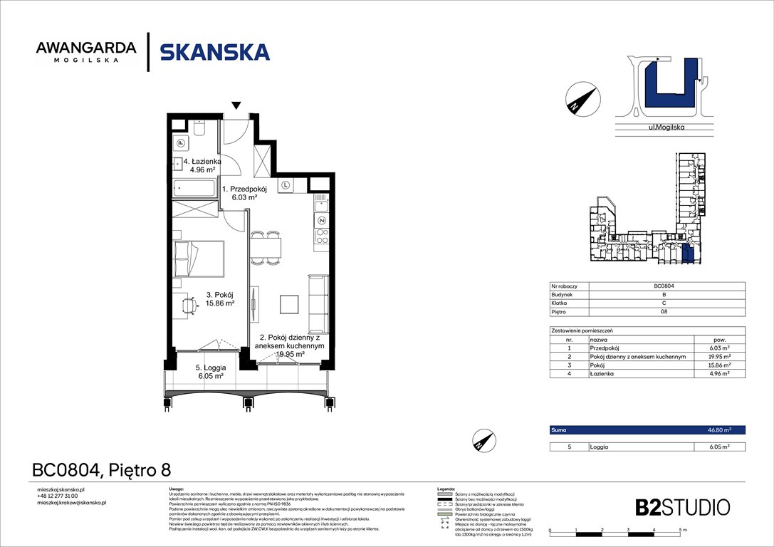 Nowe mieszkanie dwupokojowe Awangarda Mogilska Kraków, Prądnik Czerwony, Mogilska 126  47m2 Foto 1