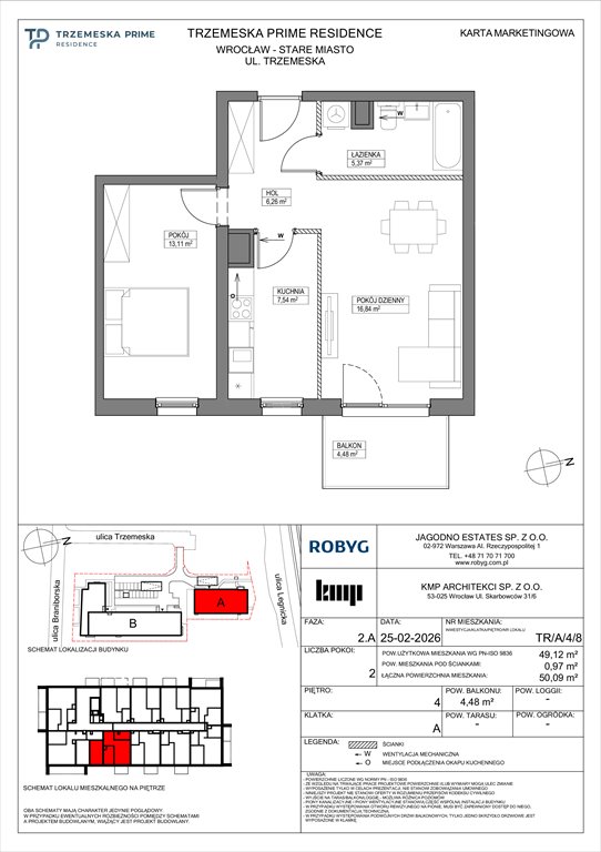 Nowe mieszkanie dwupokojowe Trzemeska Prime Residence Wrocław, Stare Miasto, Trzemeska  49m2 Foto 1