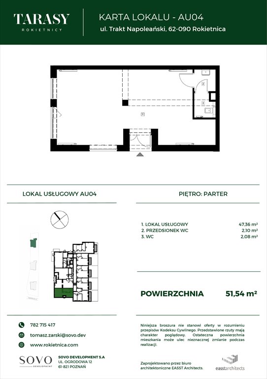 Nowa kawalerka Tarasy Rokietnicy Rokietnica, Trakt Napoleoński  52m2 Foto 1