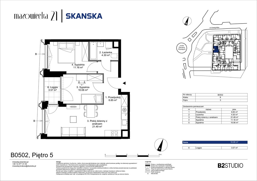 Nowe mieszkanie trzypokojowe Mazowiecka 21 Kraków, Krowodrza, ul. Mazowiecka 21  54m2 Foto 1